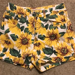 High waisted sunflower shorts